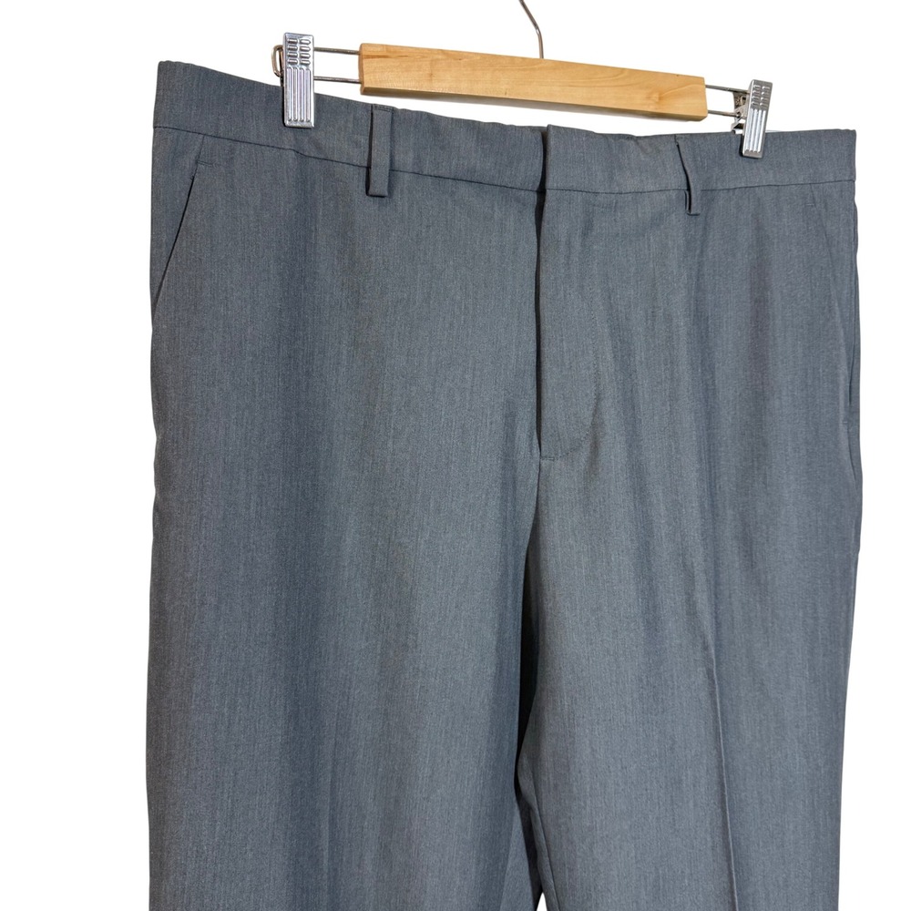 Perry Ellis Portfolio Resolution Dress Pants Mens 36x32 Grey Modern Fit Stretch